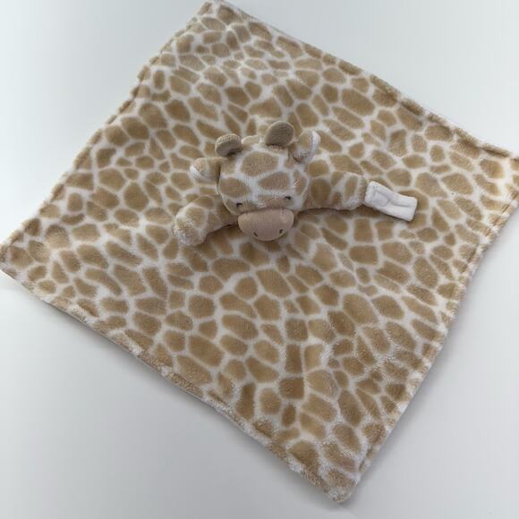 Carters Giraffe Lovey Tan Brown Spotted Baby Blanket Pacifier Holder Security - Picture 1 of 3